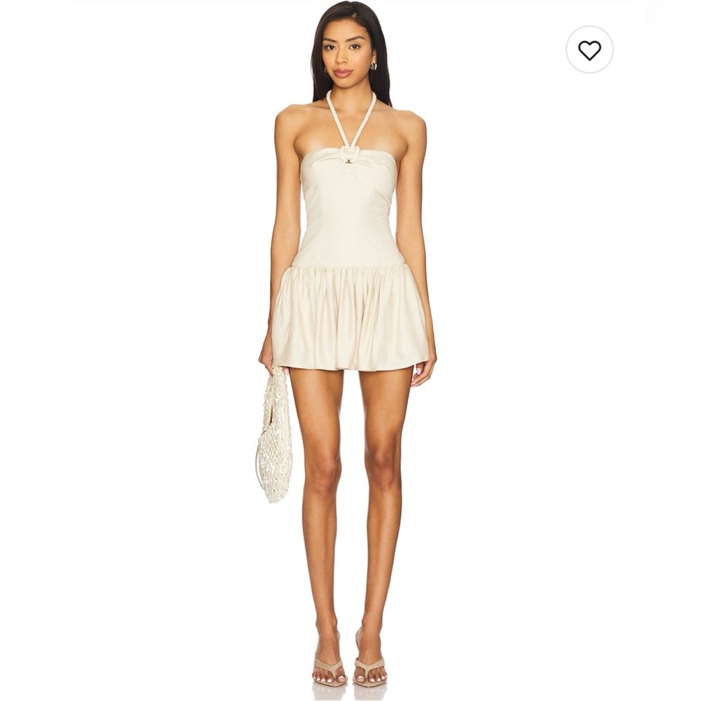 LPA Strapless Cream Mini Dress size S